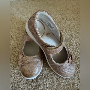 Stride Rite Glittery Gold Dress Shoes